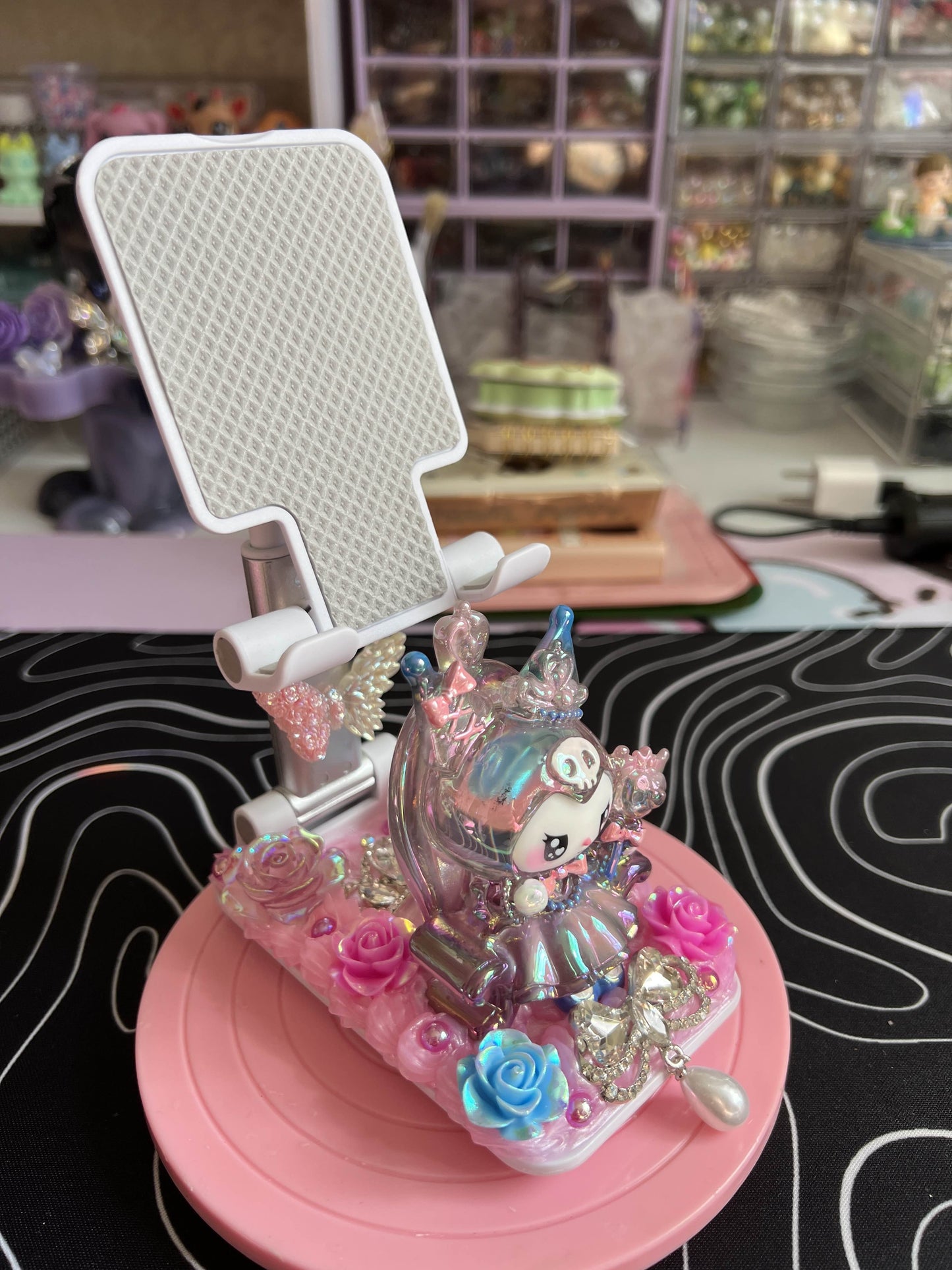 Custom phone stand made by Eve!